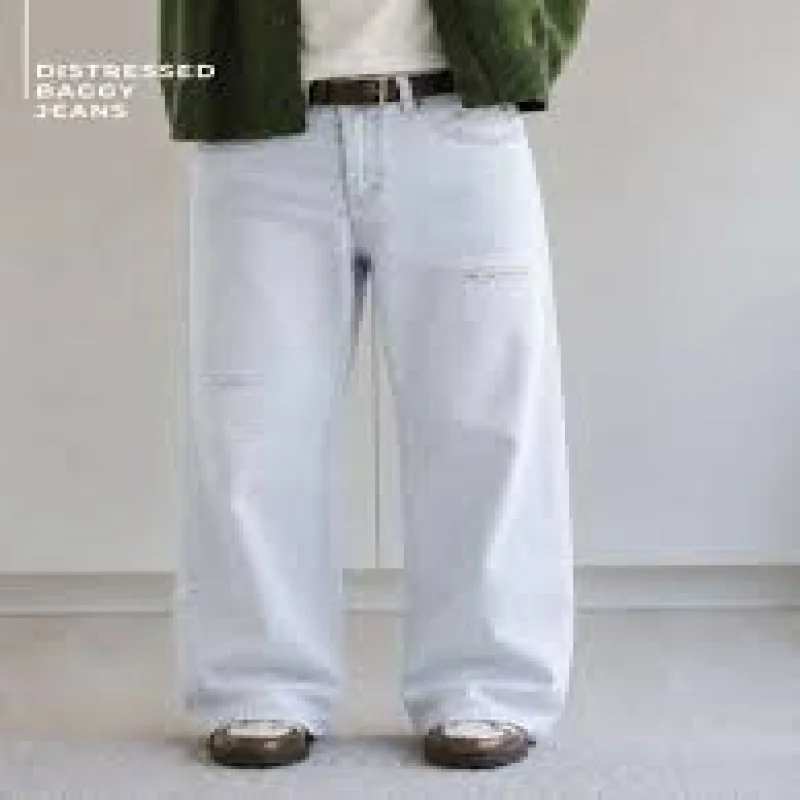 White baggy jeans